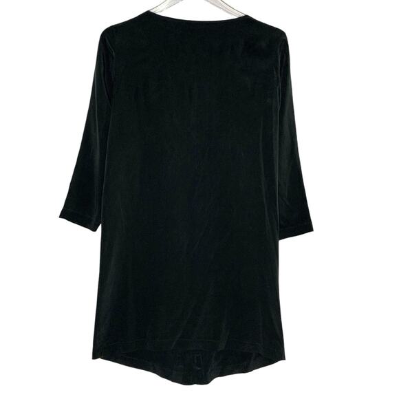 Tibi 4 Womens Black Ruffle Drape Front Tunic Dress Silk Classic - Picture 2 of 7